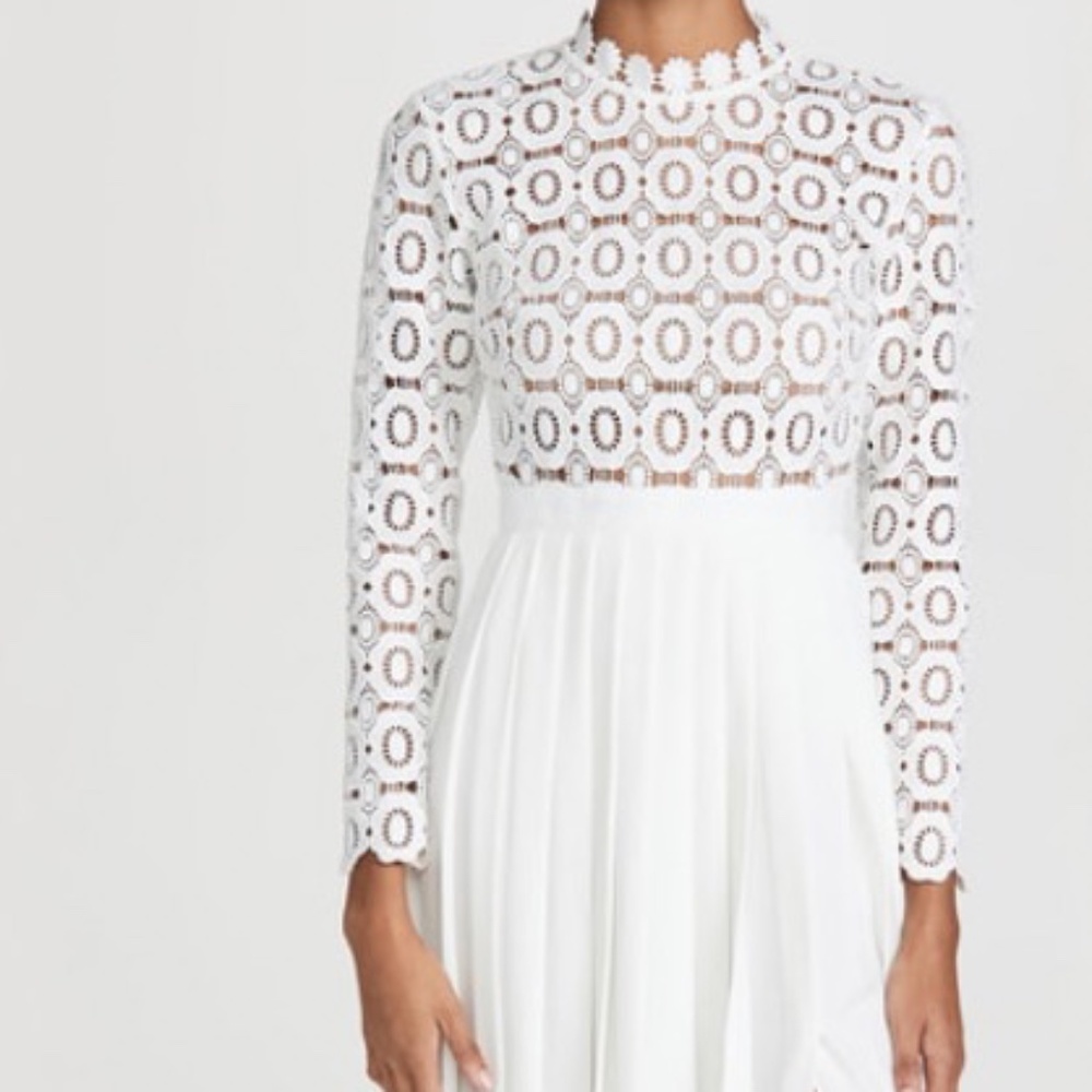 Self-Portrait pleated lace crochet maxi dress- perfect condition, size 8
